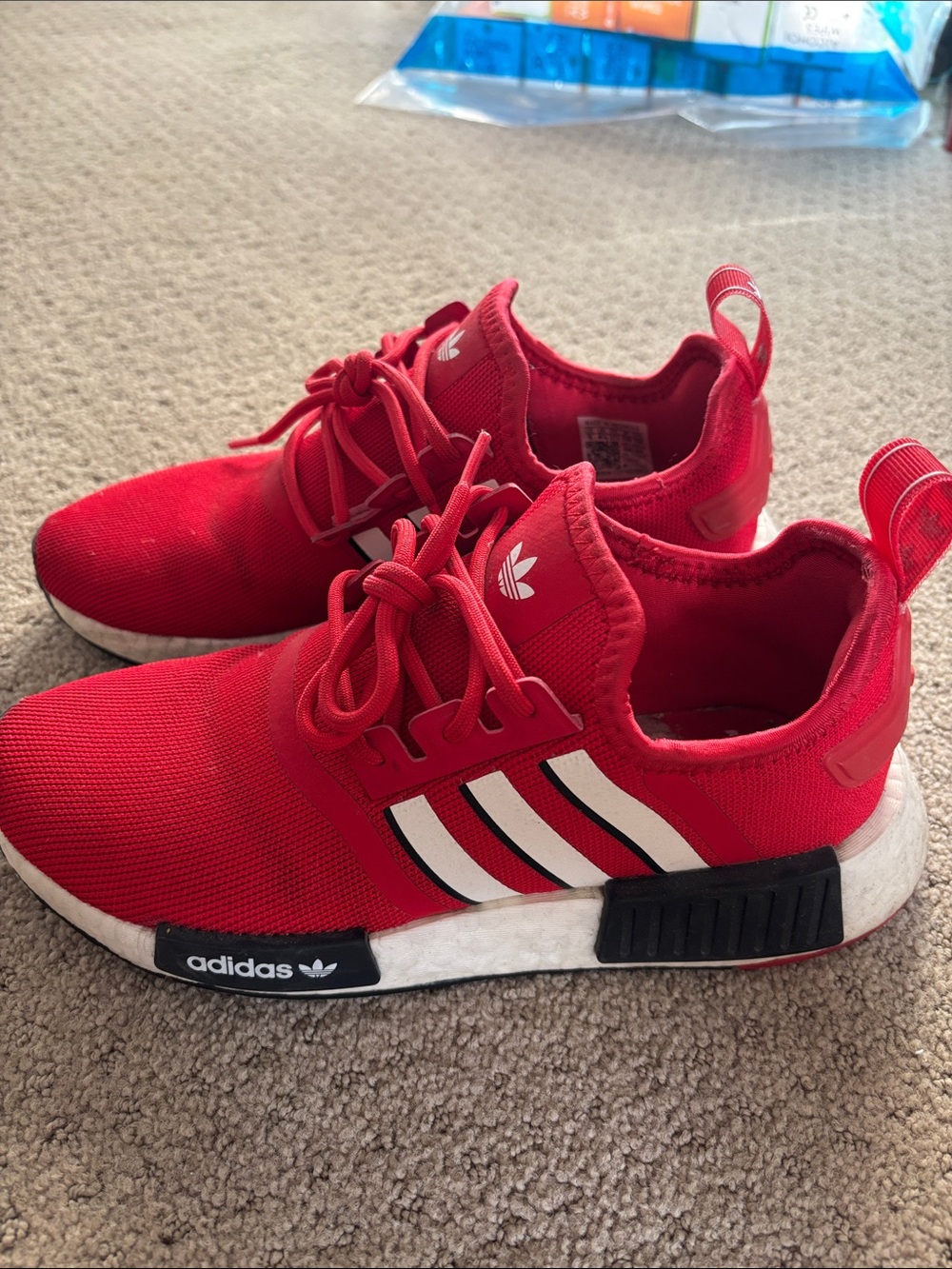 adidas Red Mesh  Sneakers with Lace Detail NMd r1